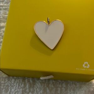Gold and White Heart Pendant